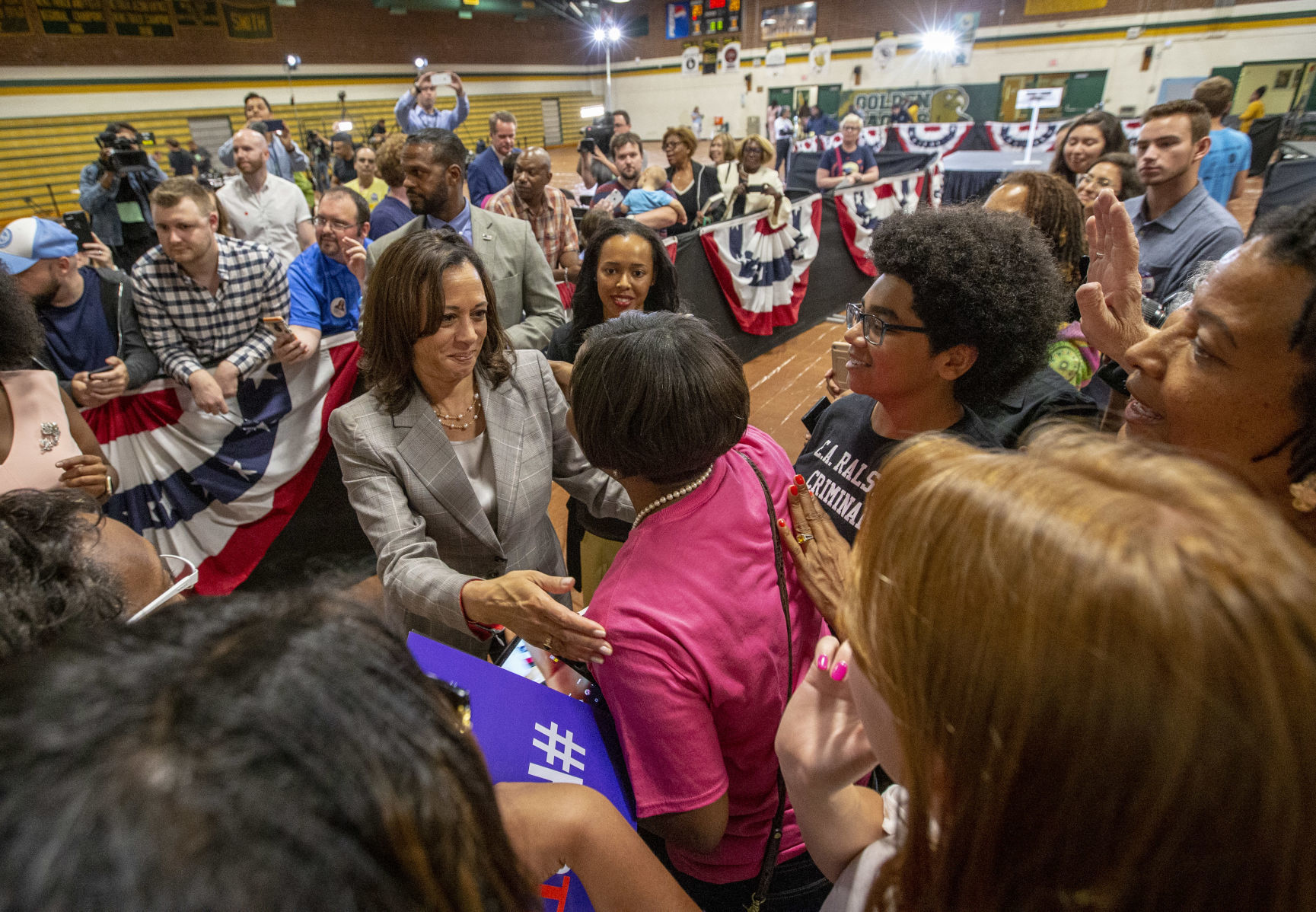 Kamala Harris campaigns in Greensboro